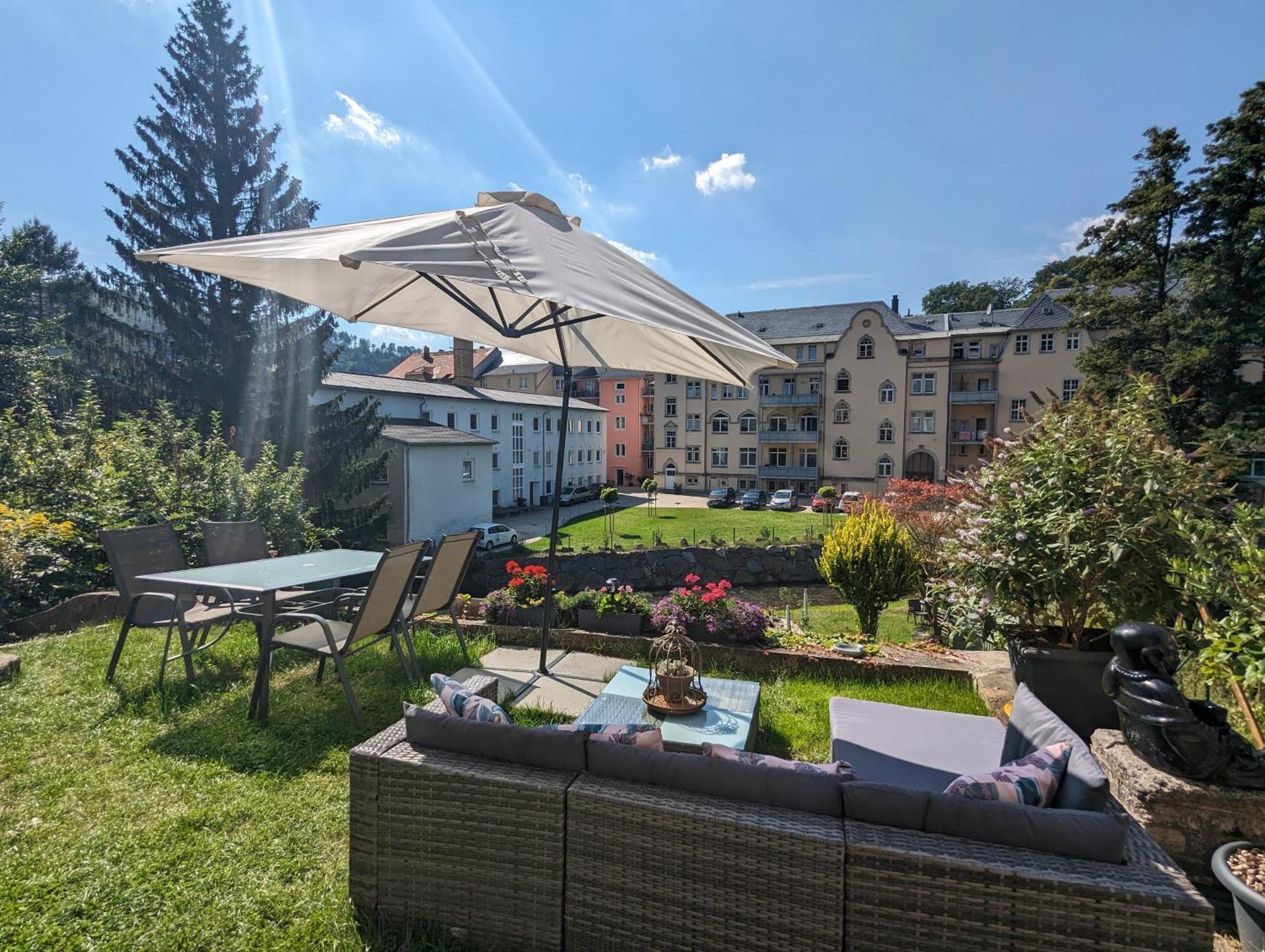Idyllische Erholung - Sauna, Garten, Pool&Fluss - Zi1 Sebnitz Exterior foto