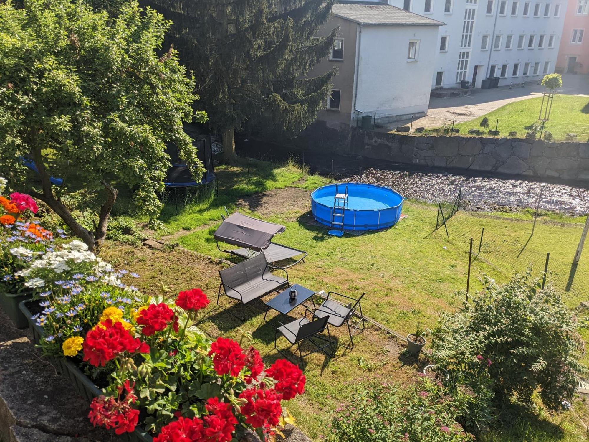 Idyllische Erholung - Sauna, Garten, Pool&Fluss - Zi1 Sebnitz Exterior foto