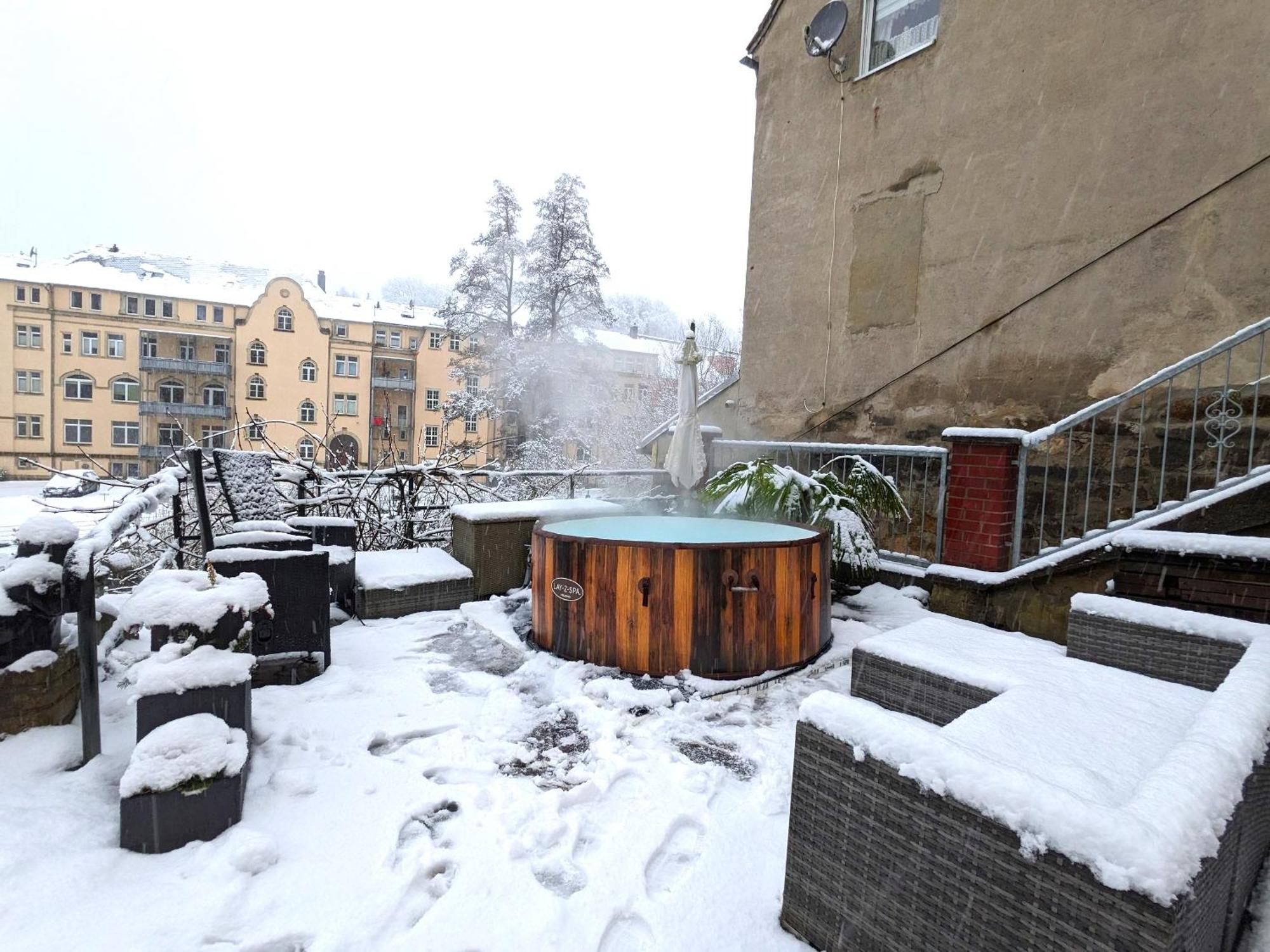 Idyllische Erholung - Sauna, Garten, Pool&Fluss - Zi1 Sebnitz Exterior foto