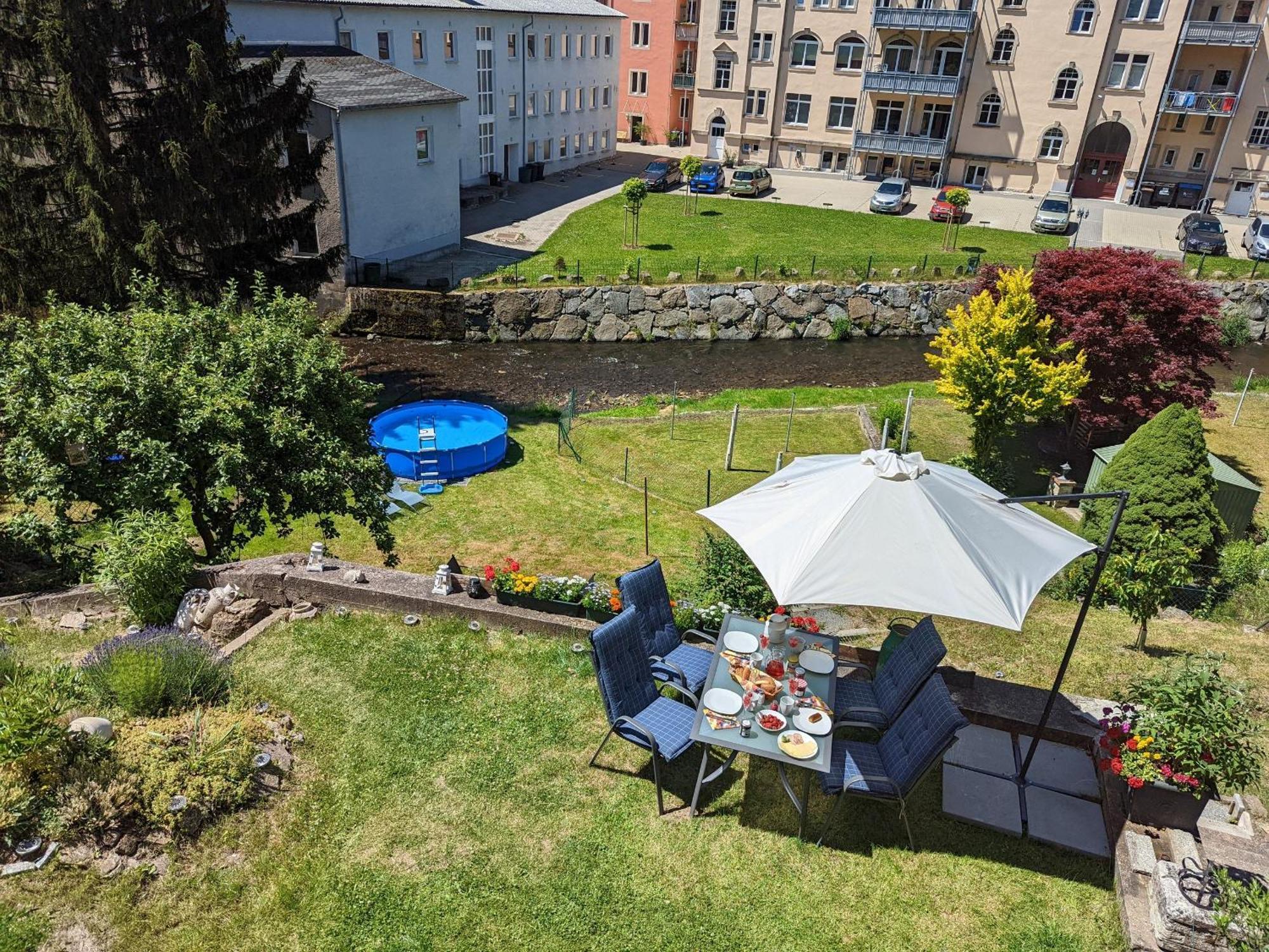 Idyllische Erholung - Sauna, Garten, Pool&Fluss - Zi1 Sebnitz Exterior foto