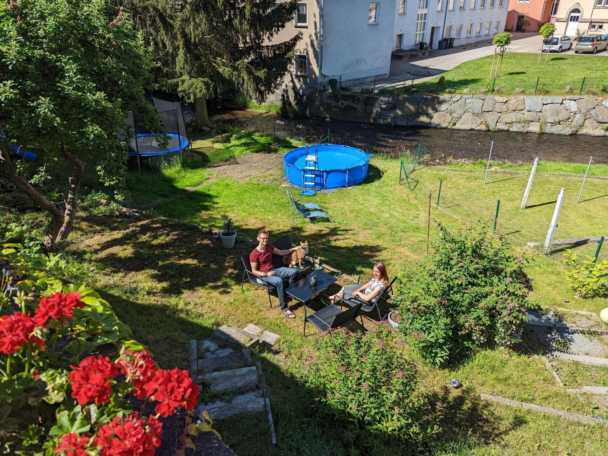 Idyllische Erholung - Sauna, Garten, Pool&Fluss - Zi1 Sebnitz Exterior foto