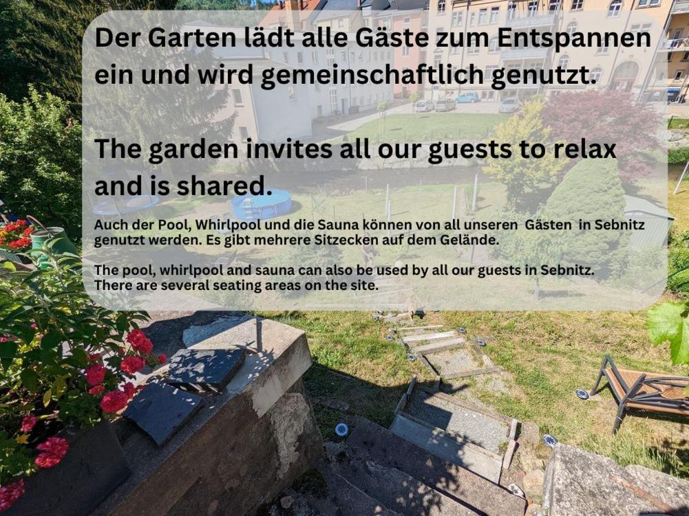 Idyllische Erholung - Sauna, Garten, Pool&Fluss - Zi1 Sebnitz Exterior foto